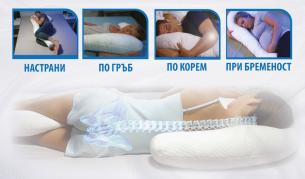 Една възглавница със 7 поддържащи тялото зони за цялостна подкрепа и комфорт