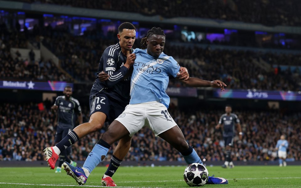 НА ЖИВО: Сити 1:1 Реал, отмениха гол на Доку, домакините с човек по-малко