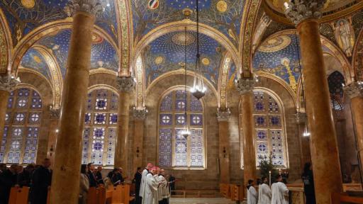 Латинският патриарх на Йерусалим провежда молебен по случай Цветница