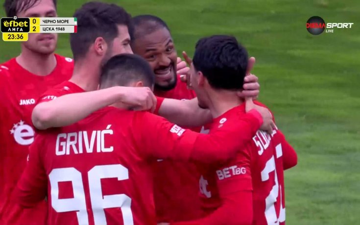 Браян Собреро удвои преднината на ЦСКА 1948 срещу Черно море