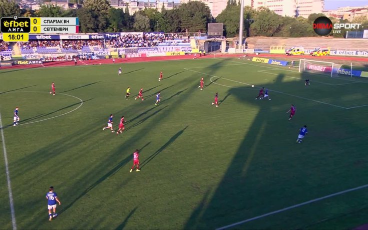 Спартак Варна - Септември София 0:0 /първо полувреме/
