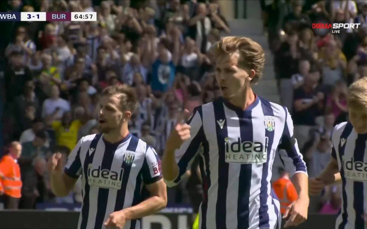 Уест Бромич Албиън - Бърнли 3:1 /репортаж/