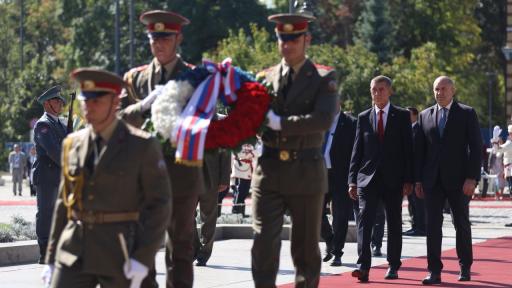 СНИМКИ: С военни почести - Румен Радев посрещна чешкия си колега Андрей Бабиш