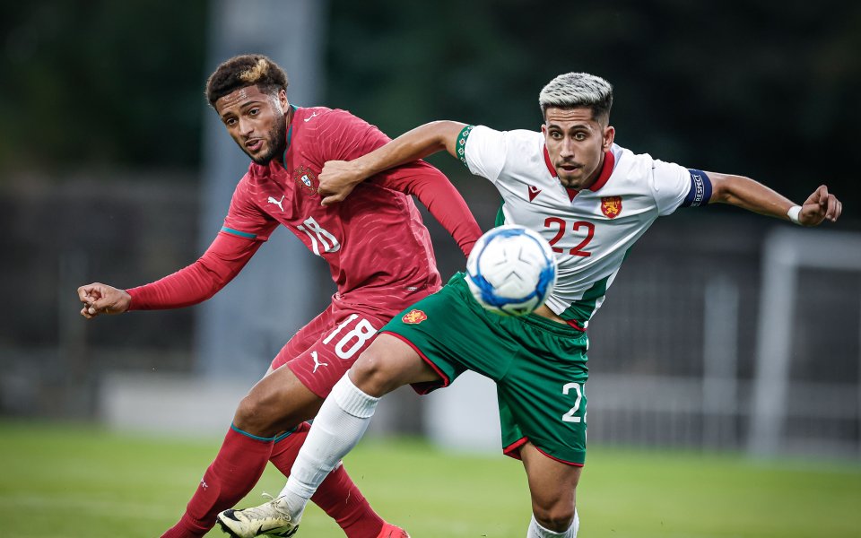 НА ЖИВО: България U21 0:0 Португалия U21, по една греда за двата тима