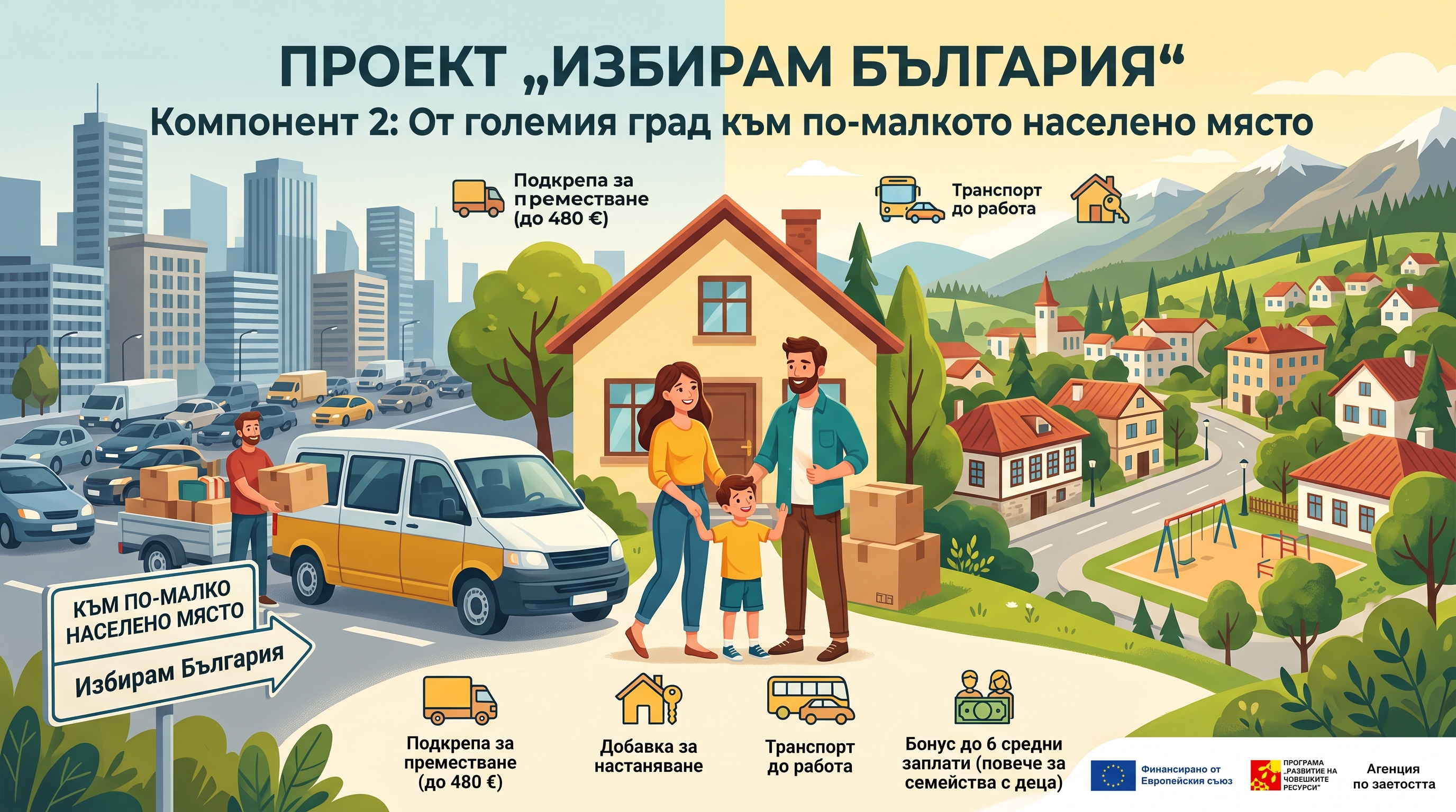 Искате да напуснете големия град? Държавата плаща за багажа, наема и бонус от 6 заплати