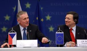 Чешкият премиер Мирек Тополанек и председателят на ЕК Жозе Барозу