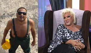 Двете лица на шоуто на Азис: новият Васко (вляво) и старата Василка