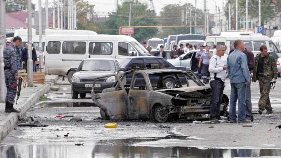 На мястото на атентата в гр Грозни