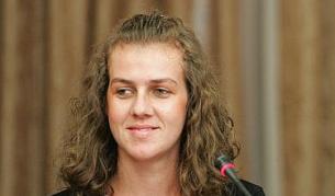 Спаска Митрова при посещението й в София през октомври 2009 г.