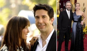 Дейвид Шуимър и приятелката му (вляво) са щастливи, за разлика от Кейт Уинслет и Сам Мендес