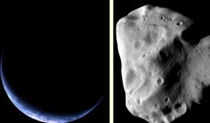 Земята и астероида Лутеция през погледа на Розета