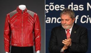 Едно от известните якета на Майкъл Джаксън (вляво) се продава, а костюмът на Лула да Силва вече е купен