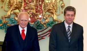 Президентите Първанов и Папуляс дават изявления за медиите в "Гербова зала"