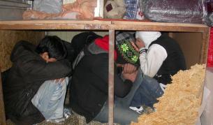 Нелегални имигранти заловени на българо-турската граница (снимка от 4 янвуари 2011)