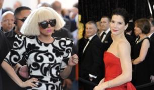 Лейди Гага (вляво) и Сандра Бълок (вдясно)