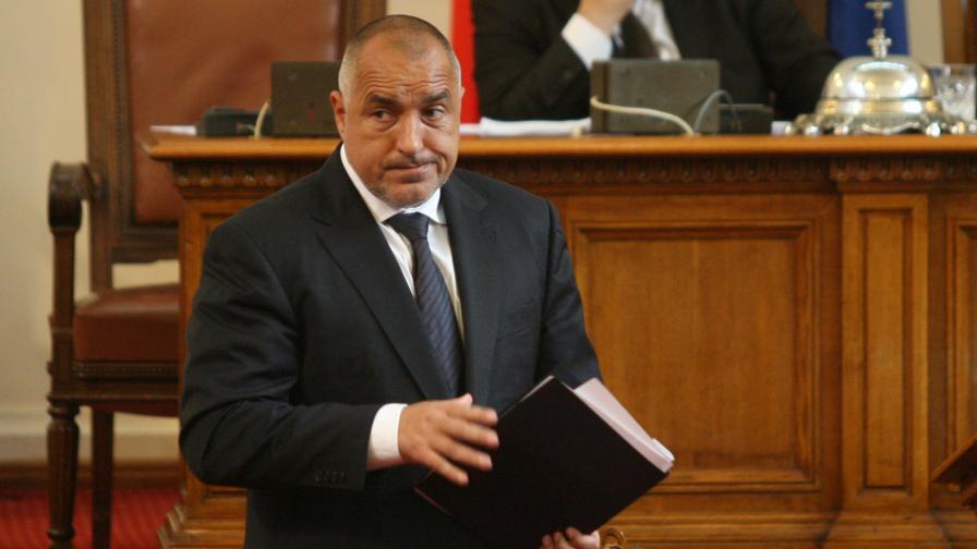 Премиерът Бойко Борисов по време на парламентарен контрол