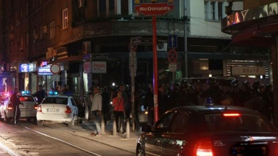 В целия център на София имаше засилено полицейско присъствие във вторник вечер