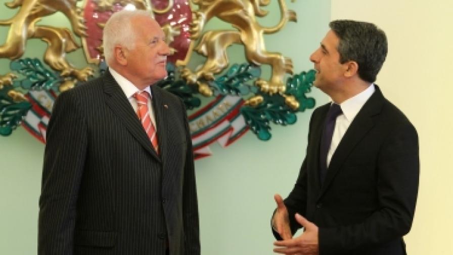 Президентът Росен Плевнелиев се срещна с президента на Чехия Вацлав Клаус
