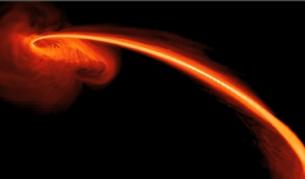 Супермасивна черна дупка разкъса звезда