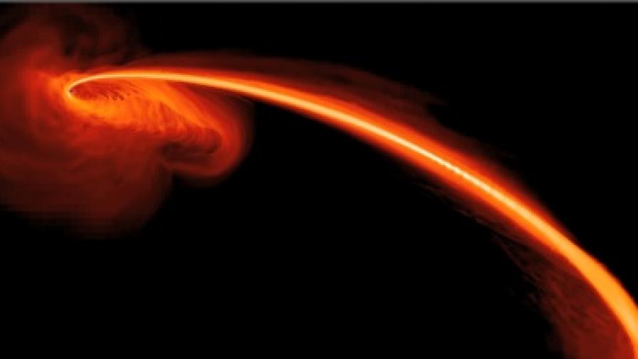 Супермасивна черна дупка разкъса звезда