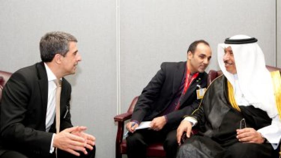 Президентът Росен Плевнелиев се срещна с министър-председателя на Държавата Кувейт шейх Джабер Мубарак Ал-Сабах в централата на ООН в Ню Йорк