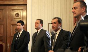 Петър Чобанов, Ангел Найденов, Пламен Орешарски, Цветлин Йовчев на Заседанието на Консултативния съвет по национална сигурност