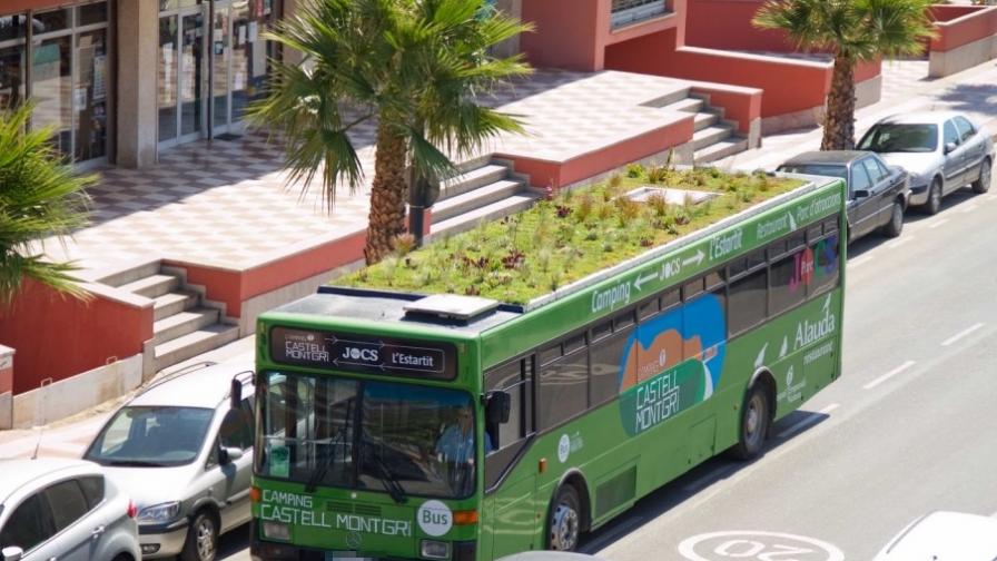 Еко: Автобус с градина на покрива 
