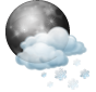 Partly cloudy and light snow