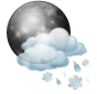 Partly cloudy and wet snow showers